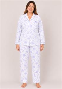 100% Brushed Cotton Womens Printed Pyjama Set